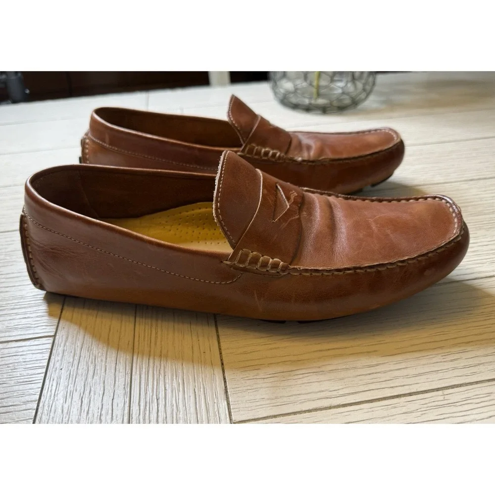 Cole Haan Brown Leather Mens Slip On Shoes Penny Loafers‎ Sz 9 M. Classic Preppy